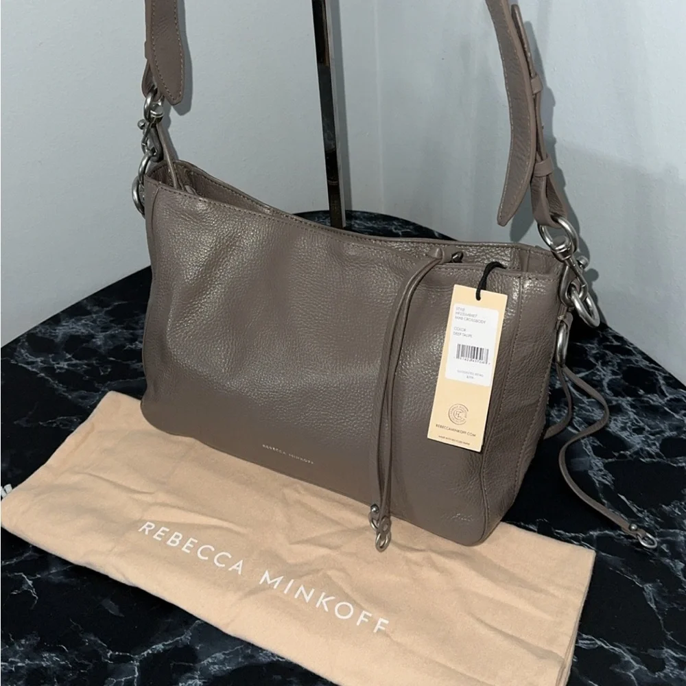 Rebecca Minkoff Handbag MAB Crossbody Leather Bag Deep Taupe AUTHENTIC NWT - Picture 2 of 9